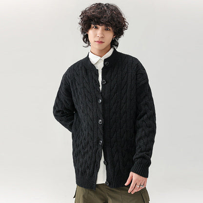 Herren Cardigan Grobstrick Mit Knöpfen Bequem Elegant
