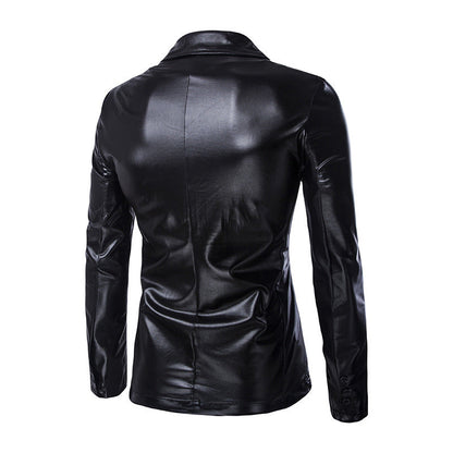 Eleganter Herren Blazer Satin Schwarz Modern