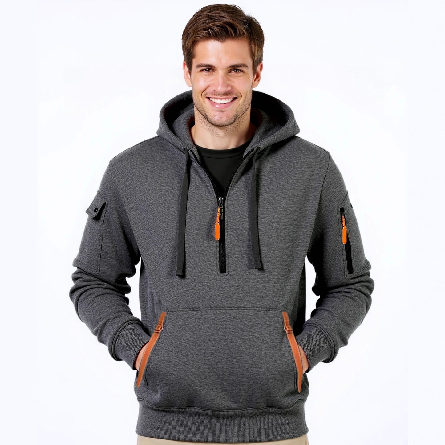 Herren Kapuzenpullover Modern mit Taschen