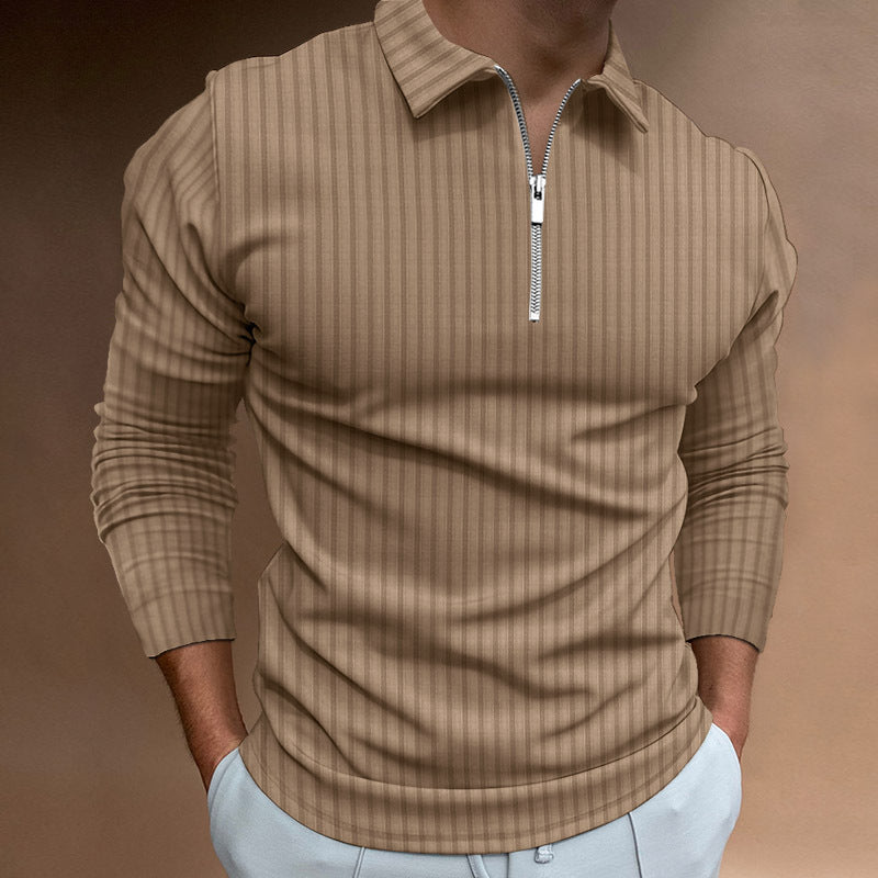 Herren Langarm-T-Shirt mit Reißverschluss Modern Elegant