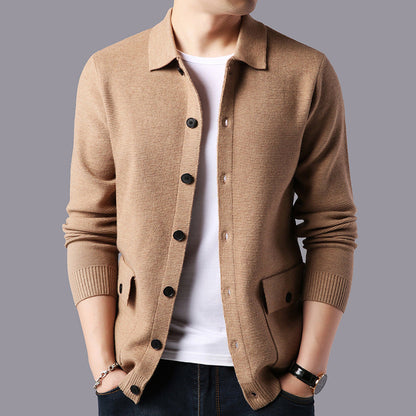 Herren Cardigan Lässig mit Taschen und Knopfverschluss - BerlinGlamour
