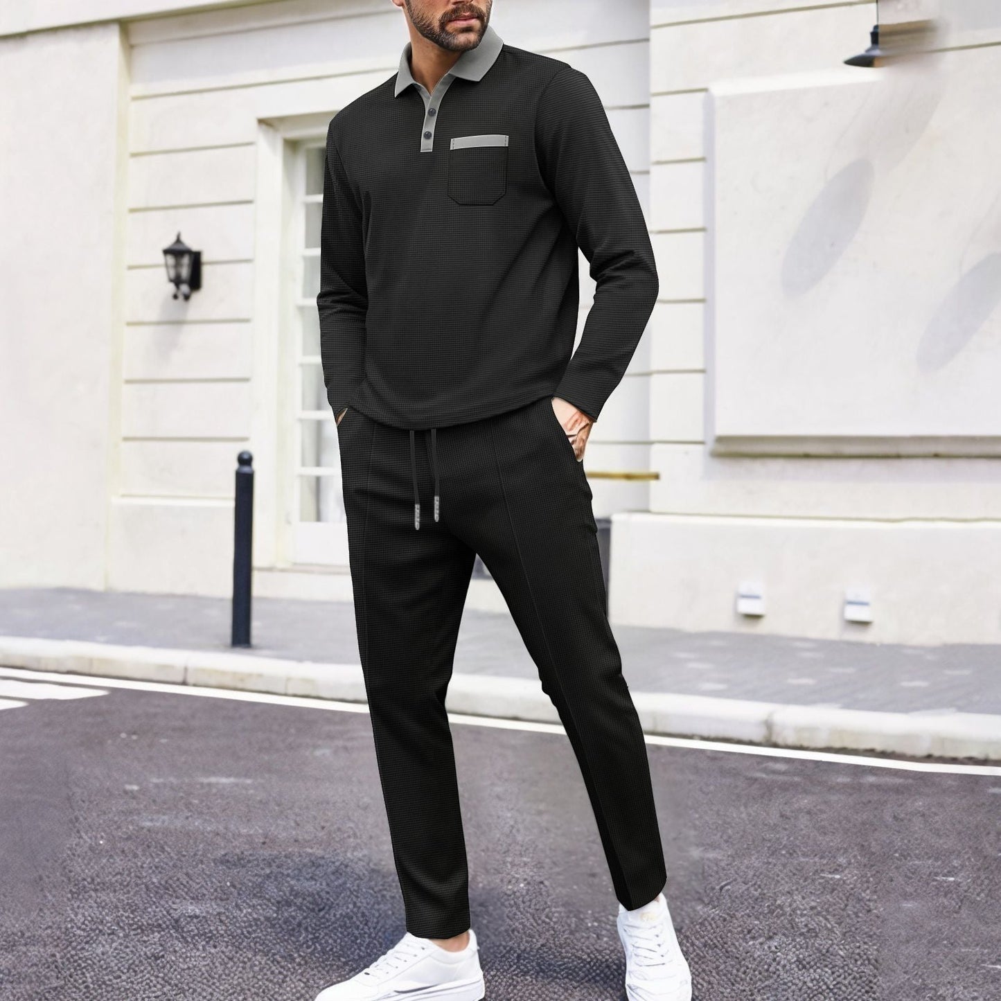 Herren Trainingsanzug Sportlich atmungsaktiv Polyester - BerlinGlamour