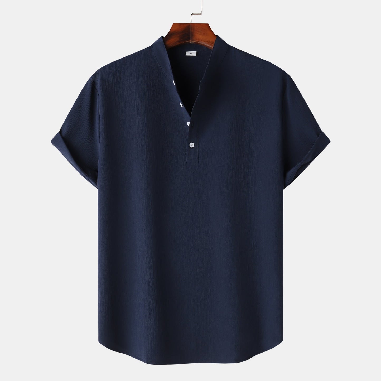 Herren Hemd Kurzarm Modern Henley Design