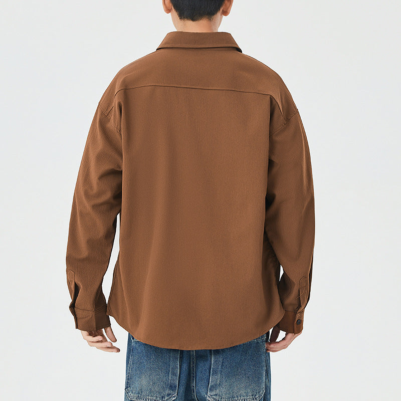 Herren Overshirt Lässig mit Brusttasche Modern