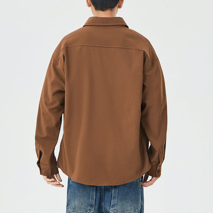 Herren Overshirt Lässig mit Brusttasche Modern