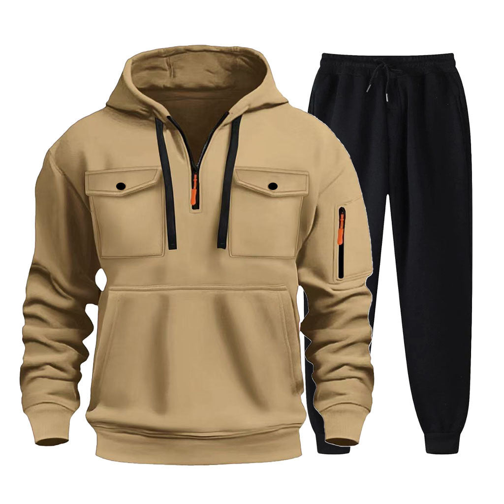 Herren Sportanzug Hoodie Jogginghose Set GrauSportlich