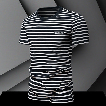Herren T-Shirt Gestreift Relaxed Fit Casual