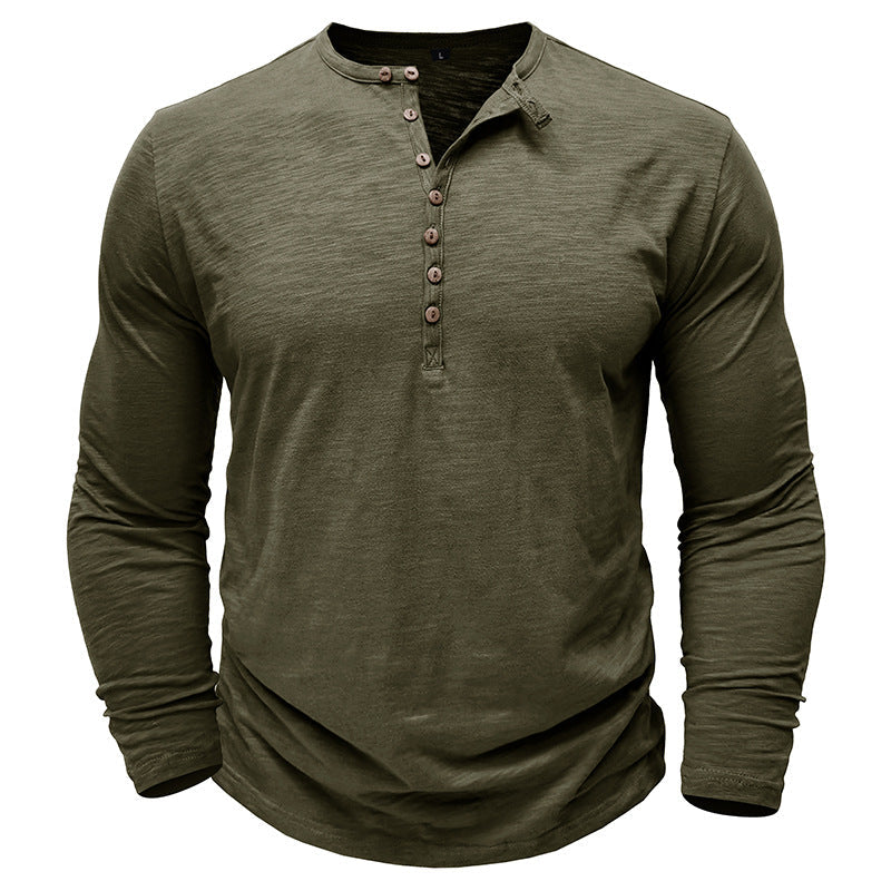 Herren Langarmshirt mit Knöpfen Elegant Berlin Style