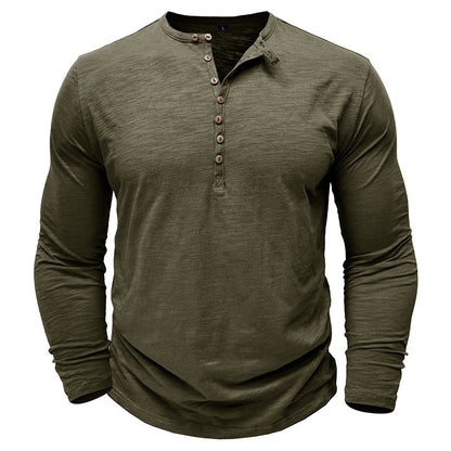 Herren Langarmshirt mit Knöpfen Elegant Berlin Style