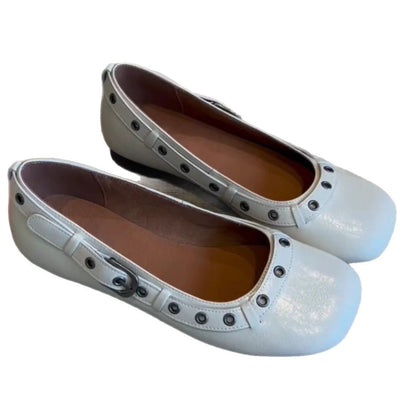 Damen Ballerinas Bequem Elegant Schnalle