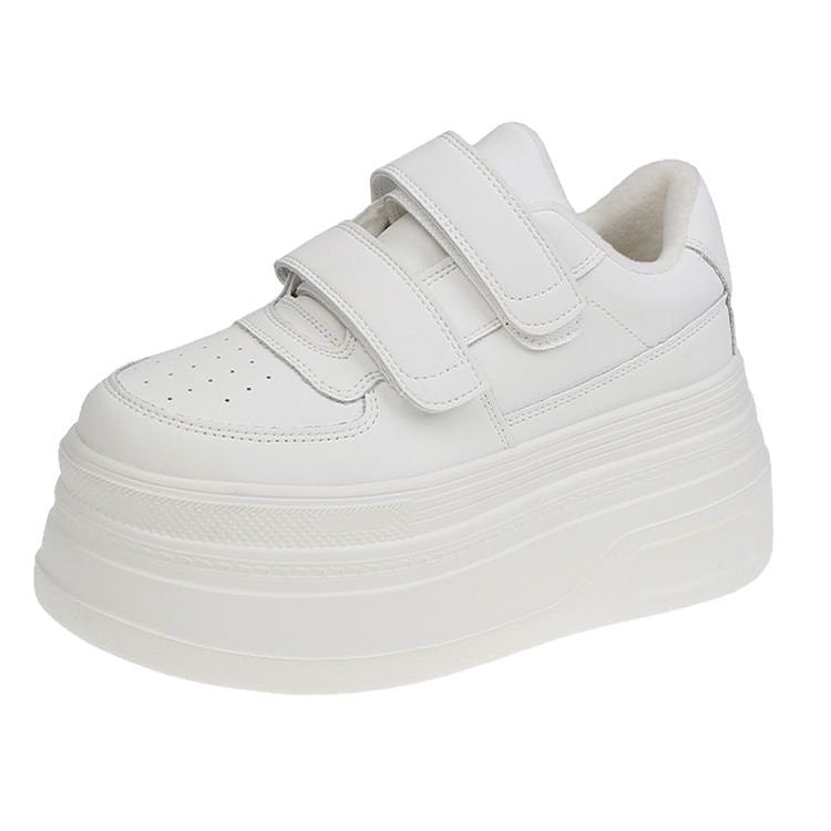 Damen Sneaker Plateau Klettverschluss Bequem