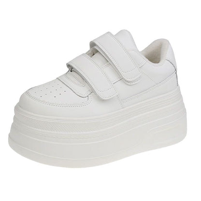 Damen Sneaker Plateau Klettverschluss Bequem
