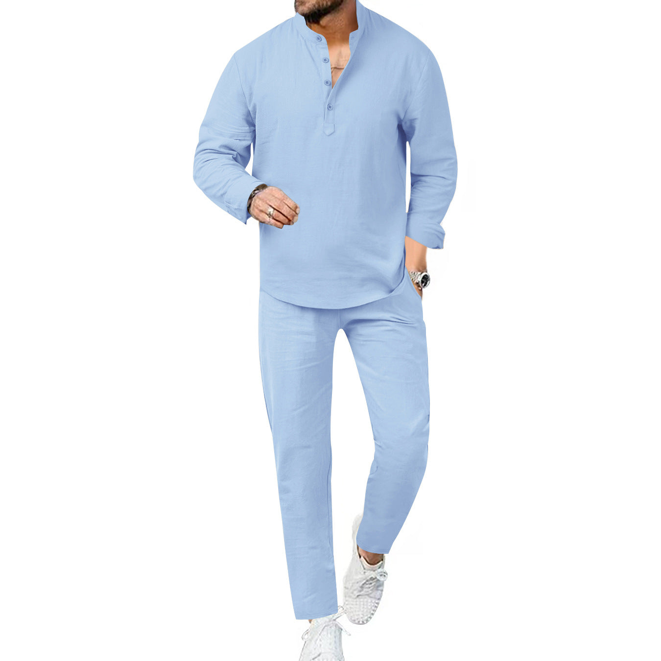 Herren Freizeitanzug Modern atmungsaktiv Knopfleisten Design
