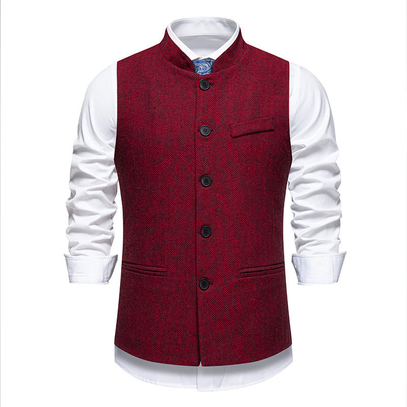 Herren Weste Elegant Strukturiert Modern