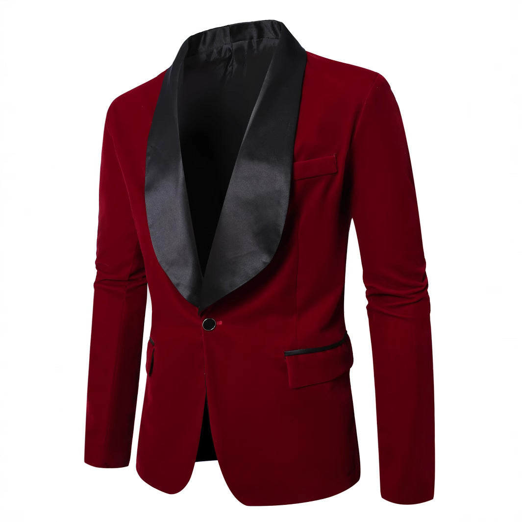 Eleganter Herren Blazer Samt mit Satin Revers Schick - BerlinGlamour