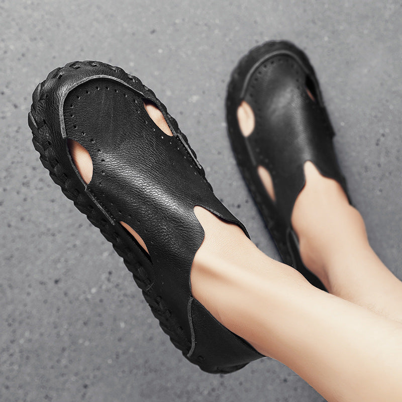 Damen Leder-Slipper Bequem Atmungsaktiv KomfortSchuhe