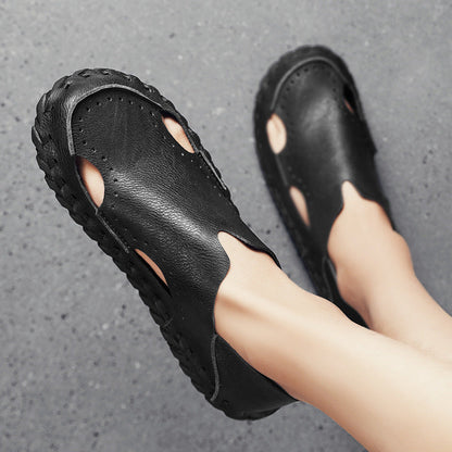 Damen Leder-Slipper Bequem Atmungsaktiv KomfortSchuhe