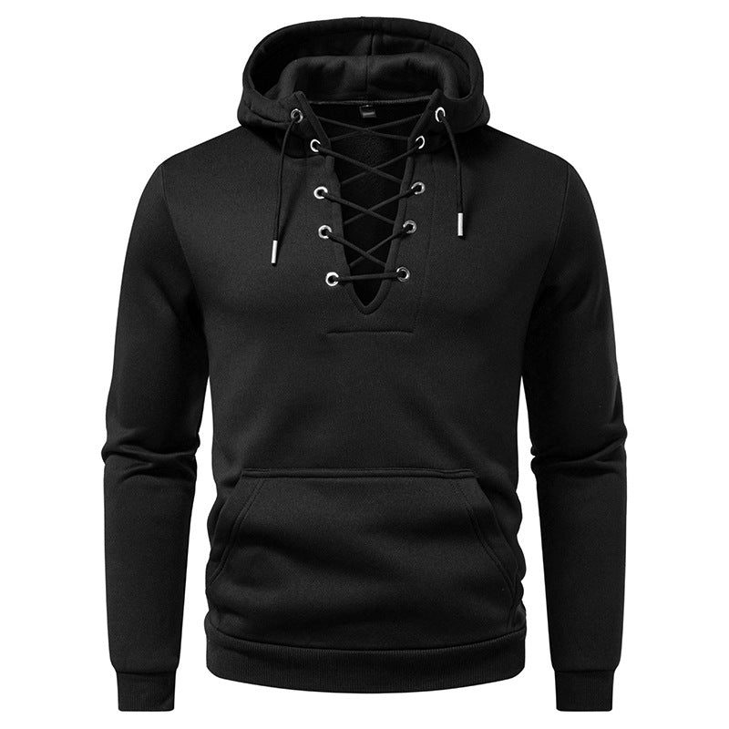 Herren Kapuzenpullover Modisch Schnüren Design Großstadtchic