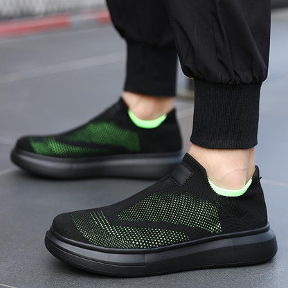 Damen Sneaker Atmungsaktiv Slip-On Bequem Schwarz