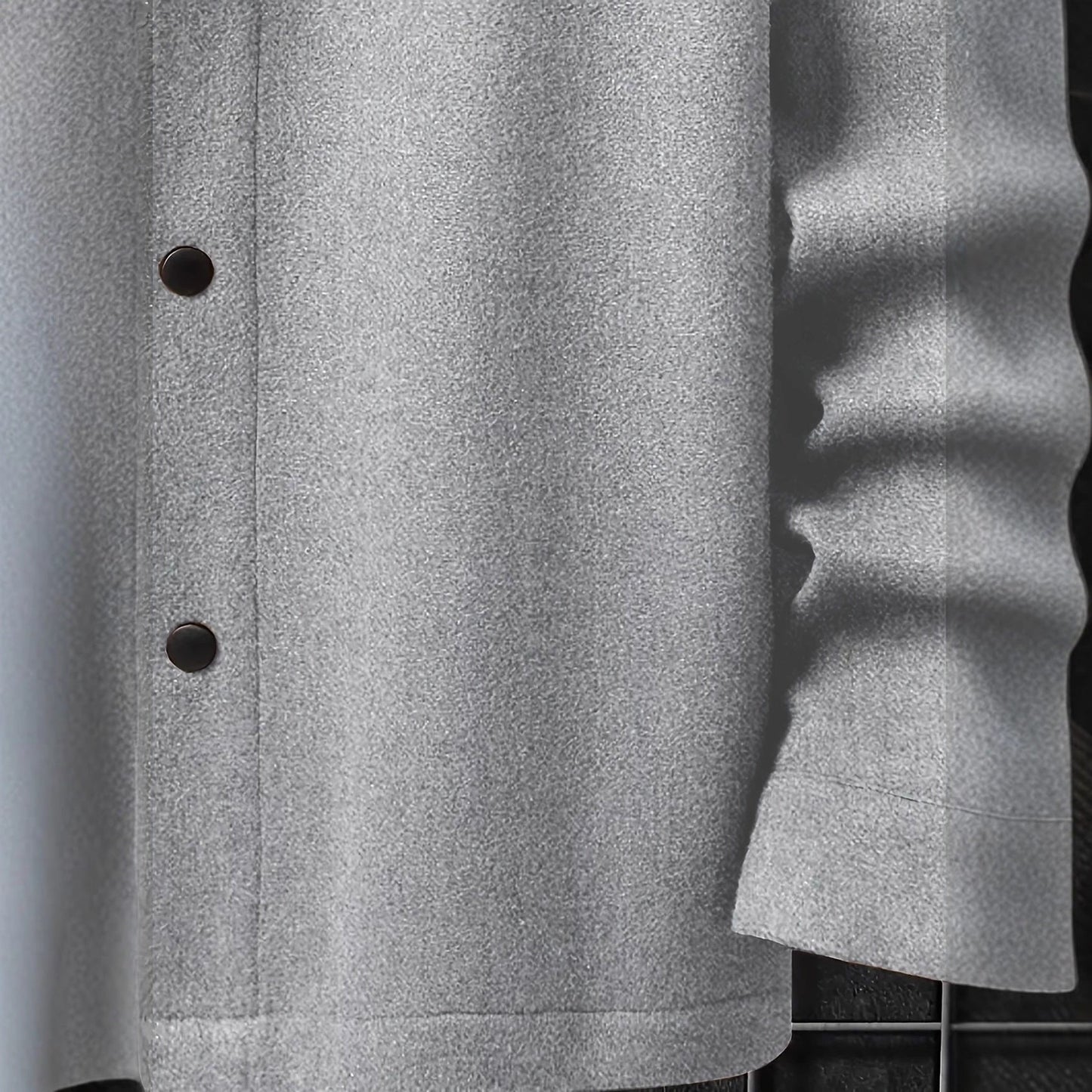 Herren Überwurfjacke Flauschig Modisch Schwarz
