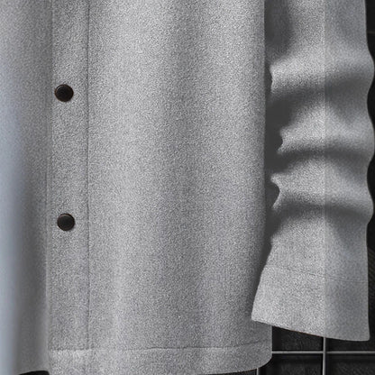 Herren Überwurfjacke Flauschig Modisch Schwarz