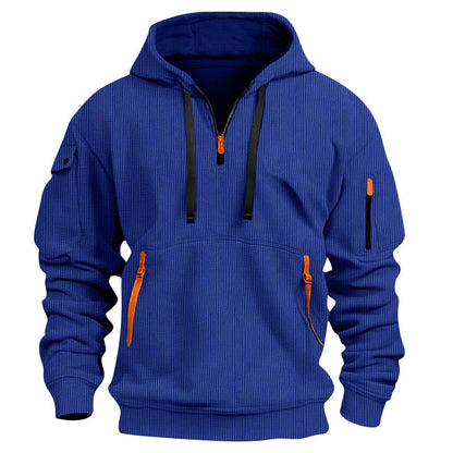 Herren Hoodie Freizeit Kapuzenpullover mit Kängurutasche