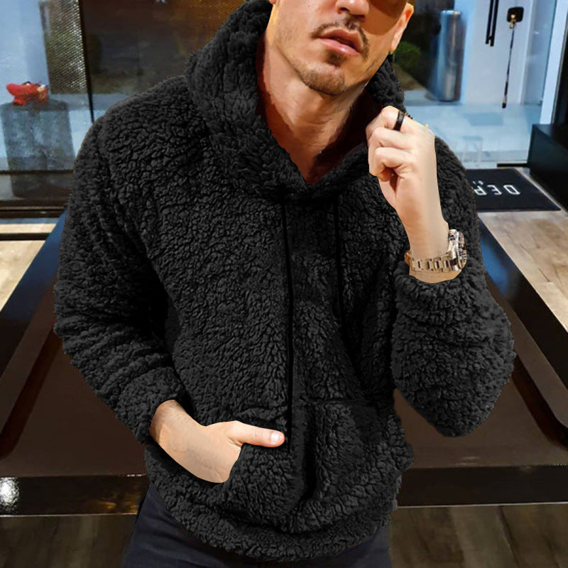 Herren Hoodie Teddyfell Weich Warm
