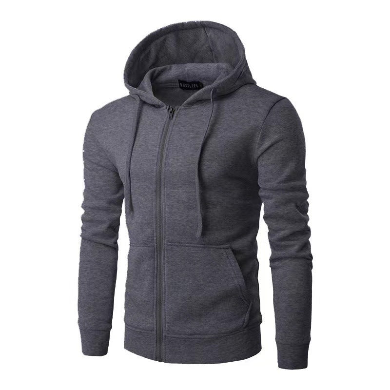 Herren Sweatjacke Durchgehend Reißverschluss Taschen Sportlich