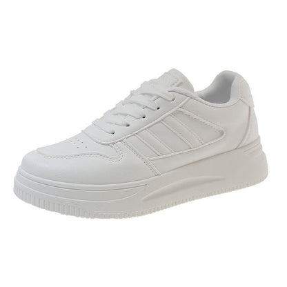 Damen Sneaker Plattform Schuhe Hoch Lederoberfläche Atmungsaktiv