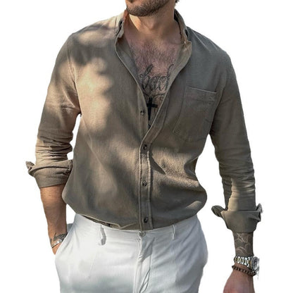 Herren Denim Hemd Lässig Modern Schnitt