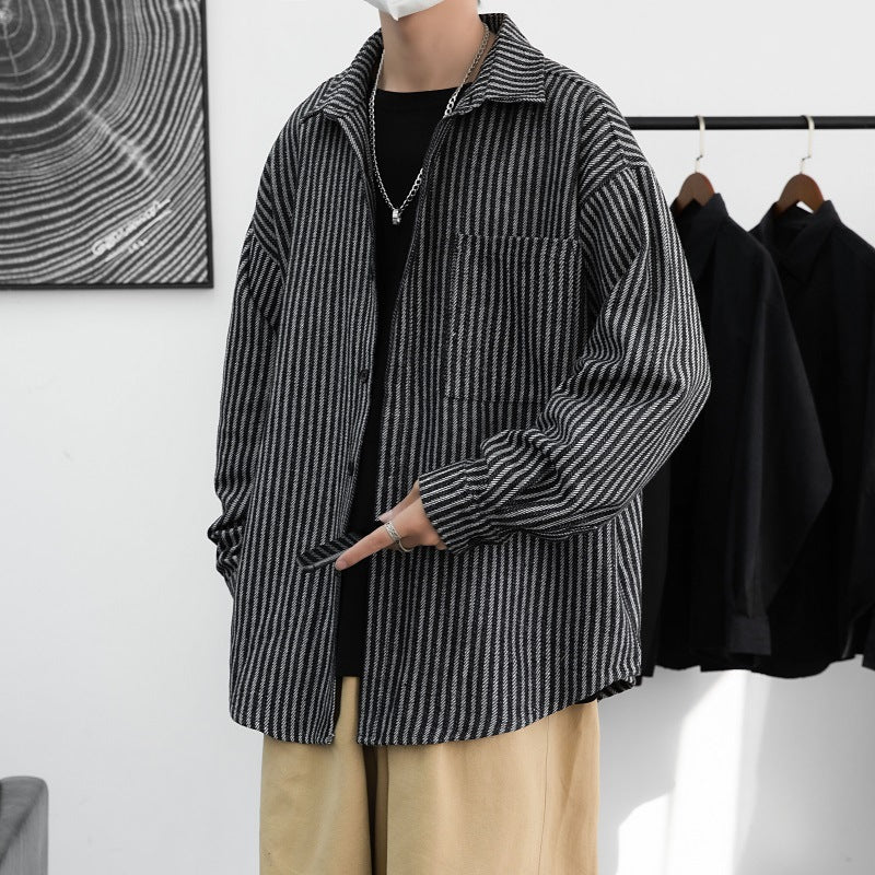 Männer Hemdbluse Streifen Lässig Modern - BerlinGlamour