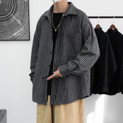 Männer Hemdbluse Streifen Lässig Modern - BerlinGlamour