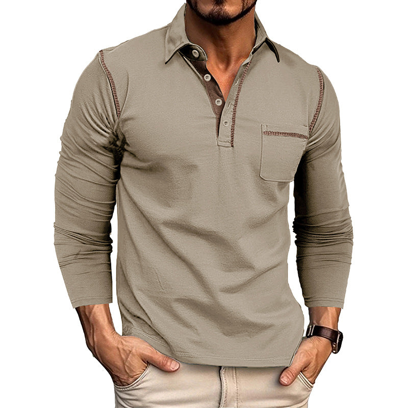 Herren Polohemd Sportlich mit Brusttasche Modern