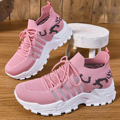 Damen Sport Sneaker Strick Elastisch Rutschfest - BerlinGlamour