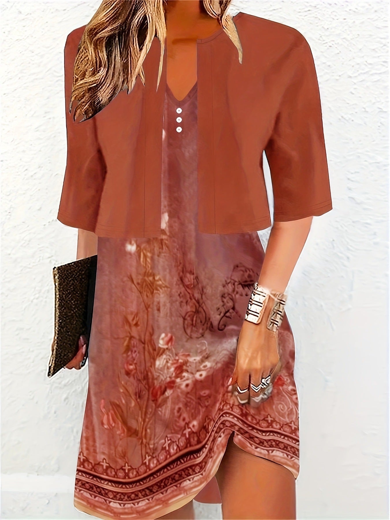Elegantes Zwei-Teile Kleid Langrock Damen Abendkleid
