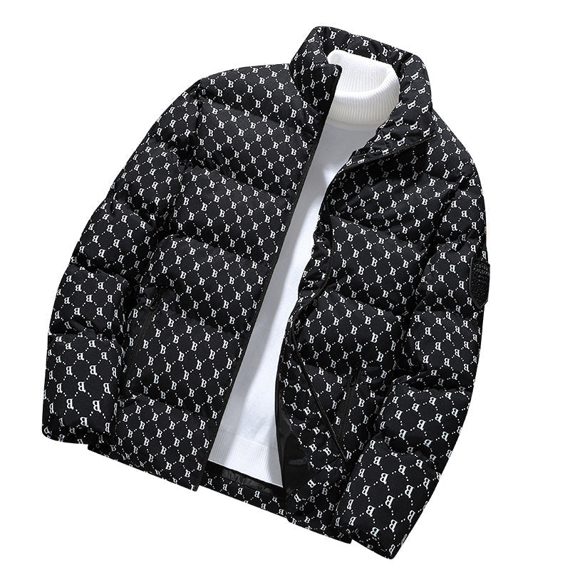 Herren Daunenjacke Modern mit Grafik Muster Winter