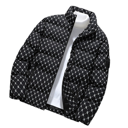 Herren Daunenjacke Modern mit Grafik Muster Winter