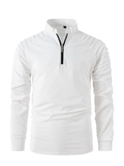 Herren Sportshirt Langarm Zip Hemd Modern Ergonomisch