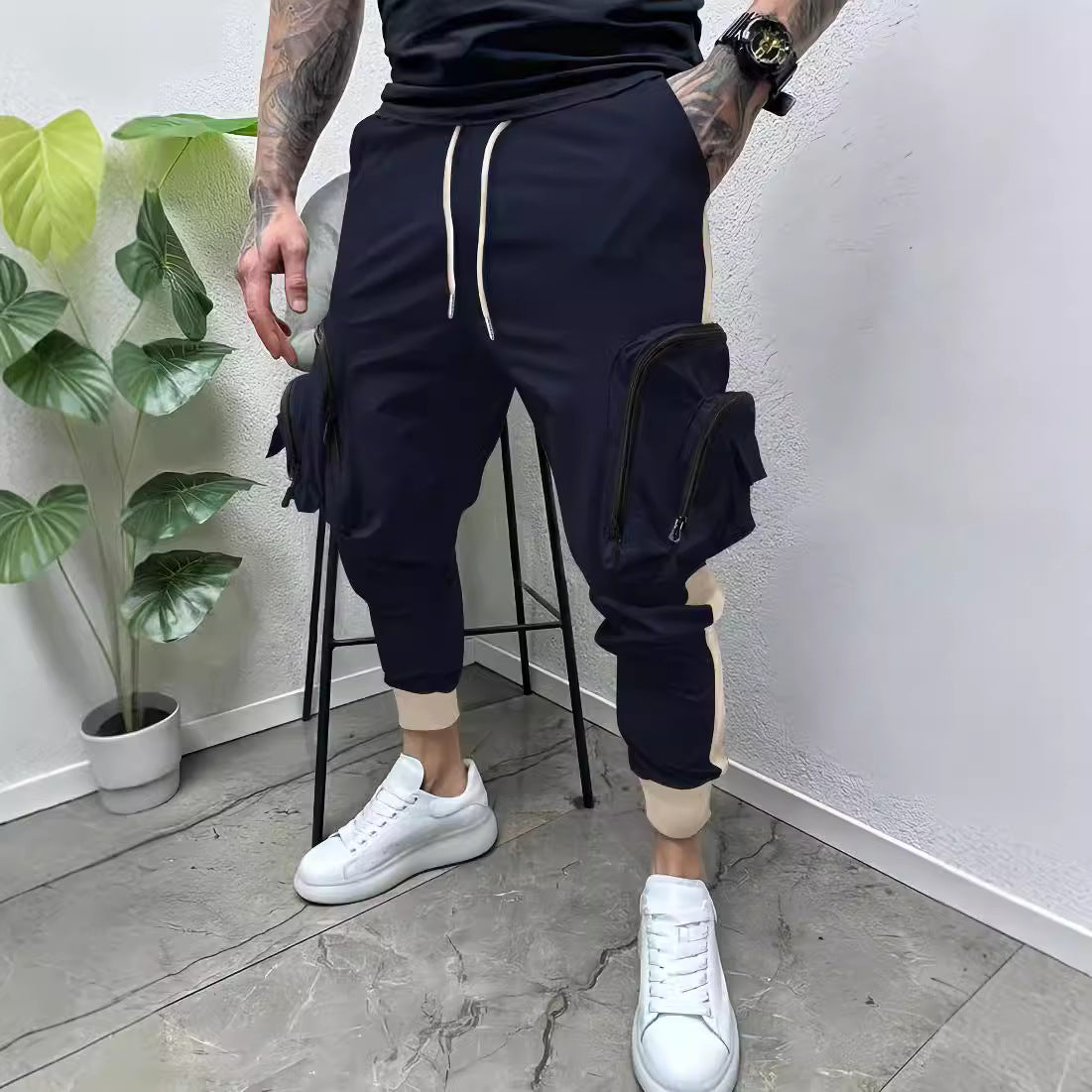 Herren Joggerhose Cargo Bequem Mit Taschen - BerlinGlamour