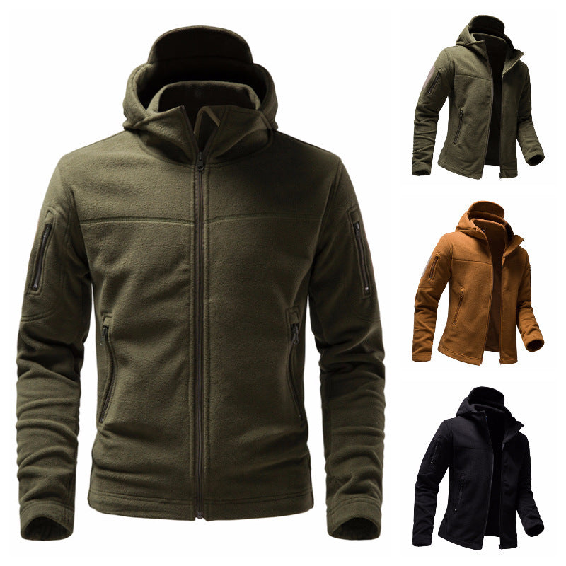 Herren Fleecejacke Kapuze Funktionsjacke Warm