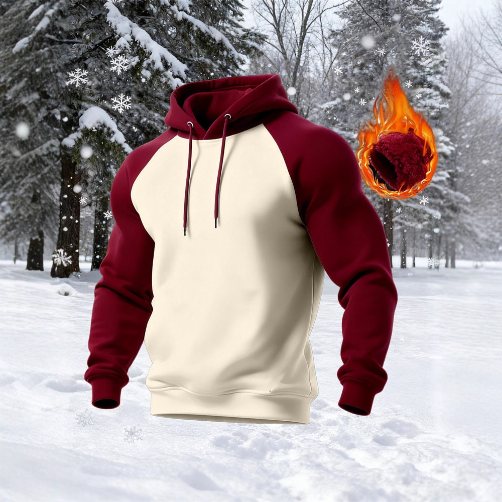 Herren Kapuzenpullover Modern Raglan Ärmel Schwarz