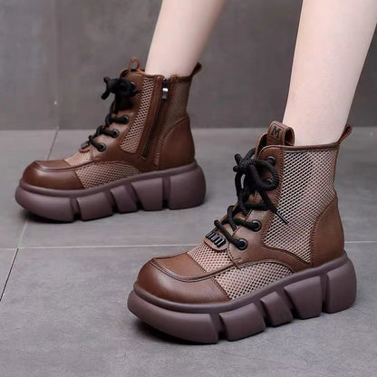 Damen Sneaker Chunky Sport mesh atmungsaktiv Weiß