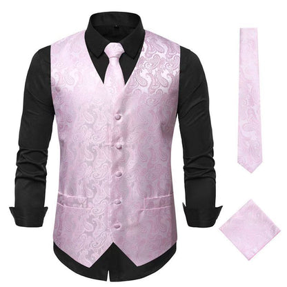 Herren Weste Elegant Paisley Muster Schlank