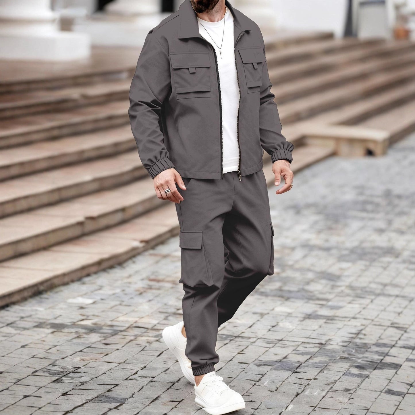 Herren Anzug Lässig Freizeit Modern Utility Style