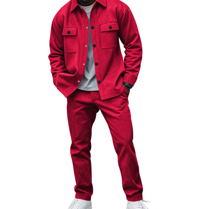 Herren Hemd-Hose-Set Weich Komfortabel Mit Taschen