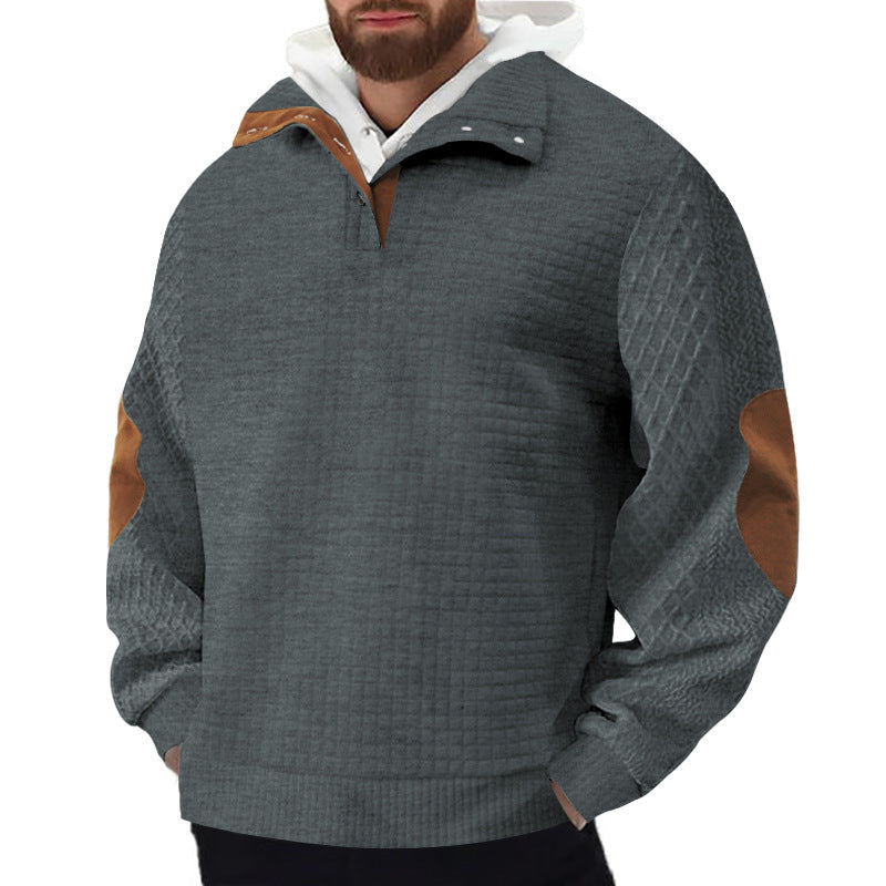 Herren Fleece Pullover Robust Hochkragen Strukturiert