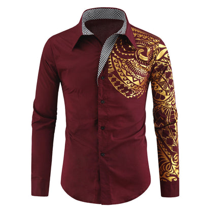 Herren Langarmhemd Modisch Floral Elegant