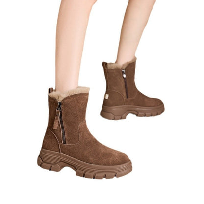 Damen Winterstiefel Warm Isoliert Robust mit Reißverschluss