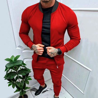 Herren Sportanzug Modern Stehkragen Reißverschlusstaschen