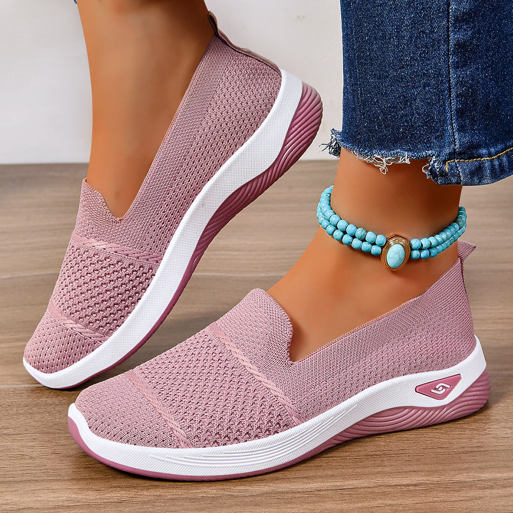 Damen Slip-On Schuhe Atmungsaktiv mit elastischer Passform Bequem